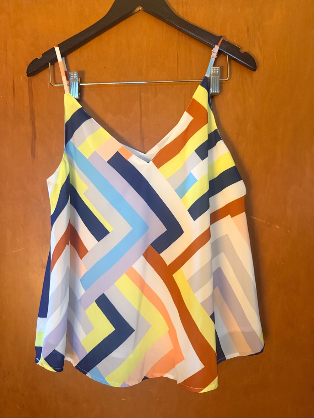Forever 21 Multicolor Geometric V-Neck Cami Top